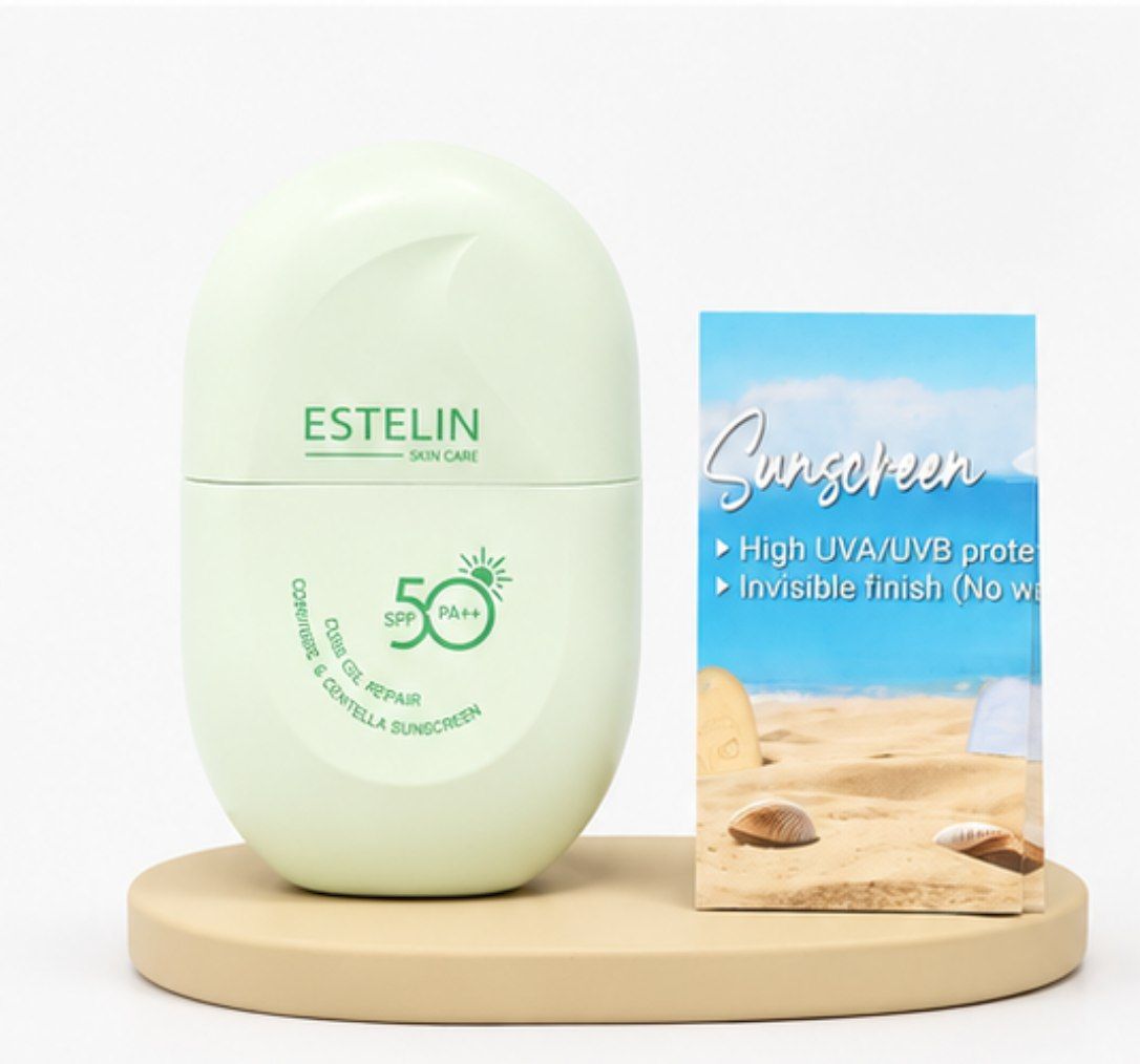کرم ضد آفتاب ترمیم کننده استلین مناسب پوست حساس spf50 حجم۶۰میل