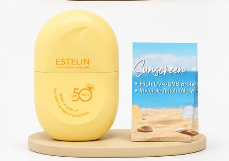 کرم ضد آفتاب استلین مدل ویتامین سی و آربوتین SPF 50 وزن 60 گرم